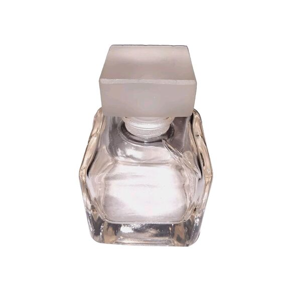 Vintage Parfum Perfume Bottle Squared w/ Rounded Corners & Frosted Squar… - Picture 2 of 9